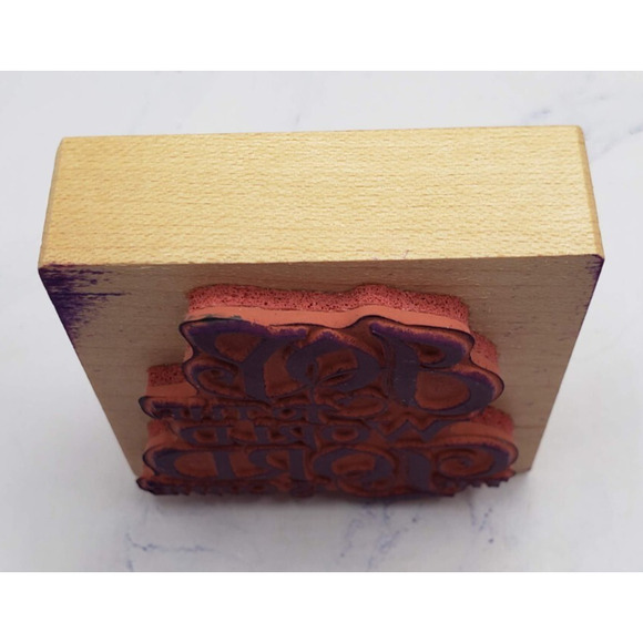 PSX Joy To the World Fancy Script F2325 Wood Mounted Rubber Stamp - Picture 4 of 7